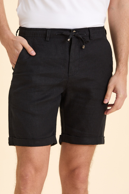 Lacivert Pamuklu Bermuda Şort 