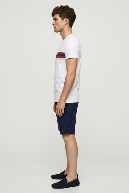 White 100% Cotton Printed T-shirt - 4