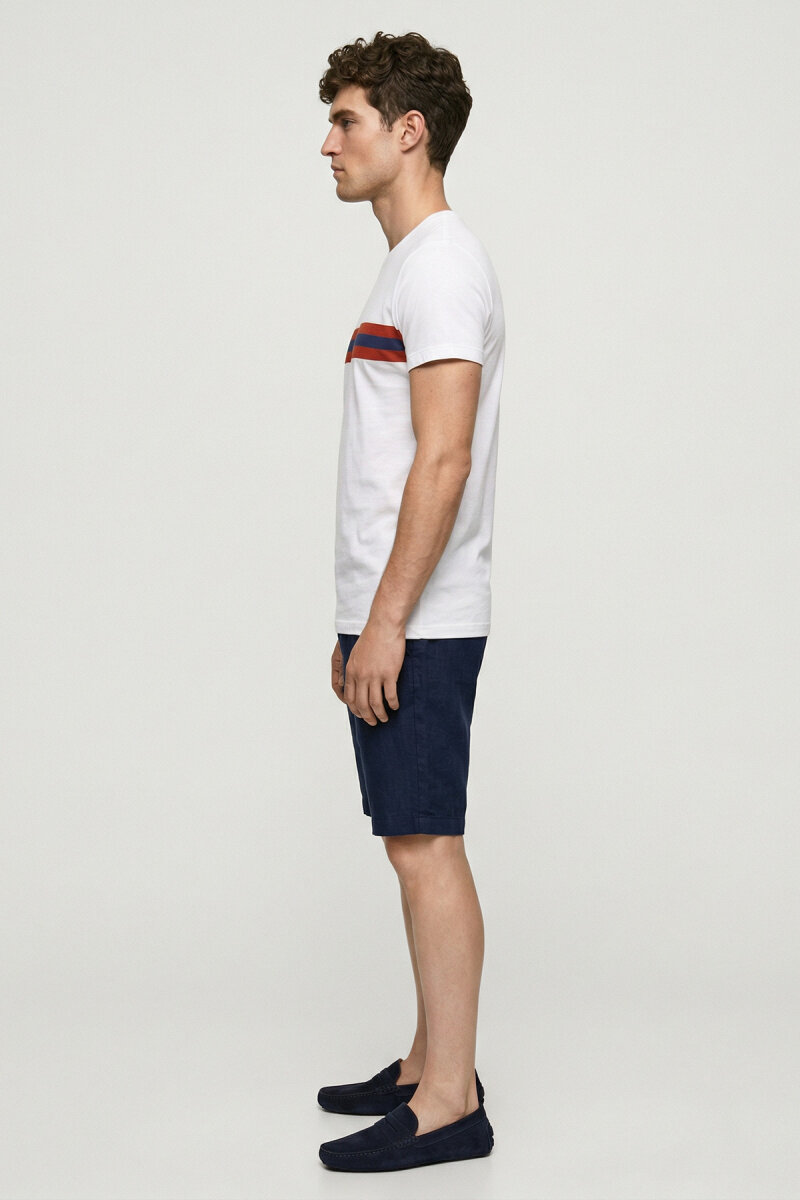 White 100% Cotton Printed T-shirt - 4