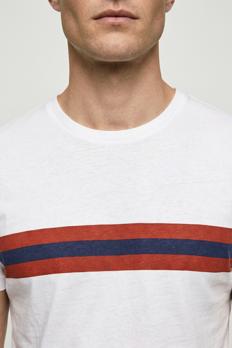 White 100% Cotton Printed T-shirt - 3