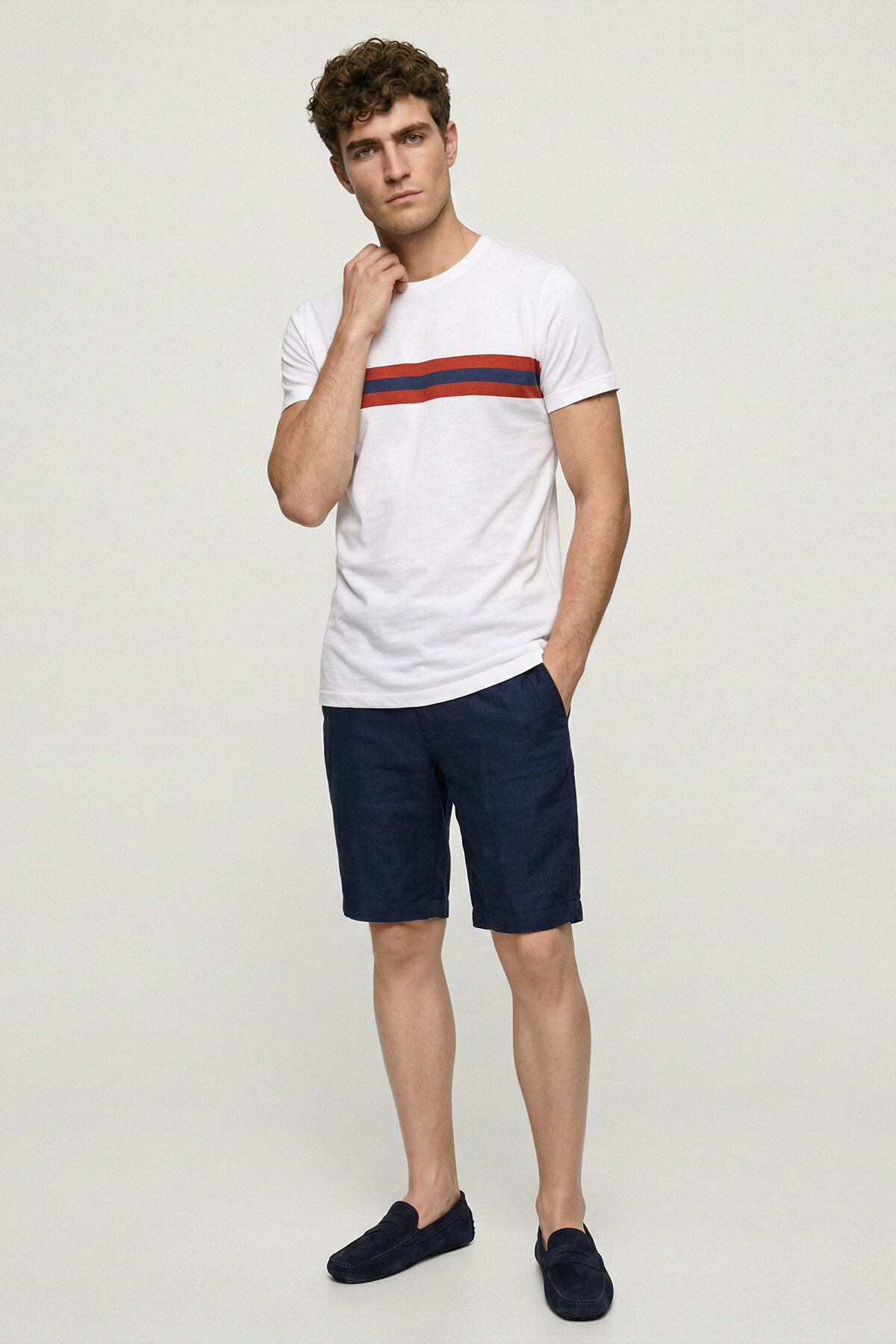 White 100% Cotton Printed T-shirt - 2