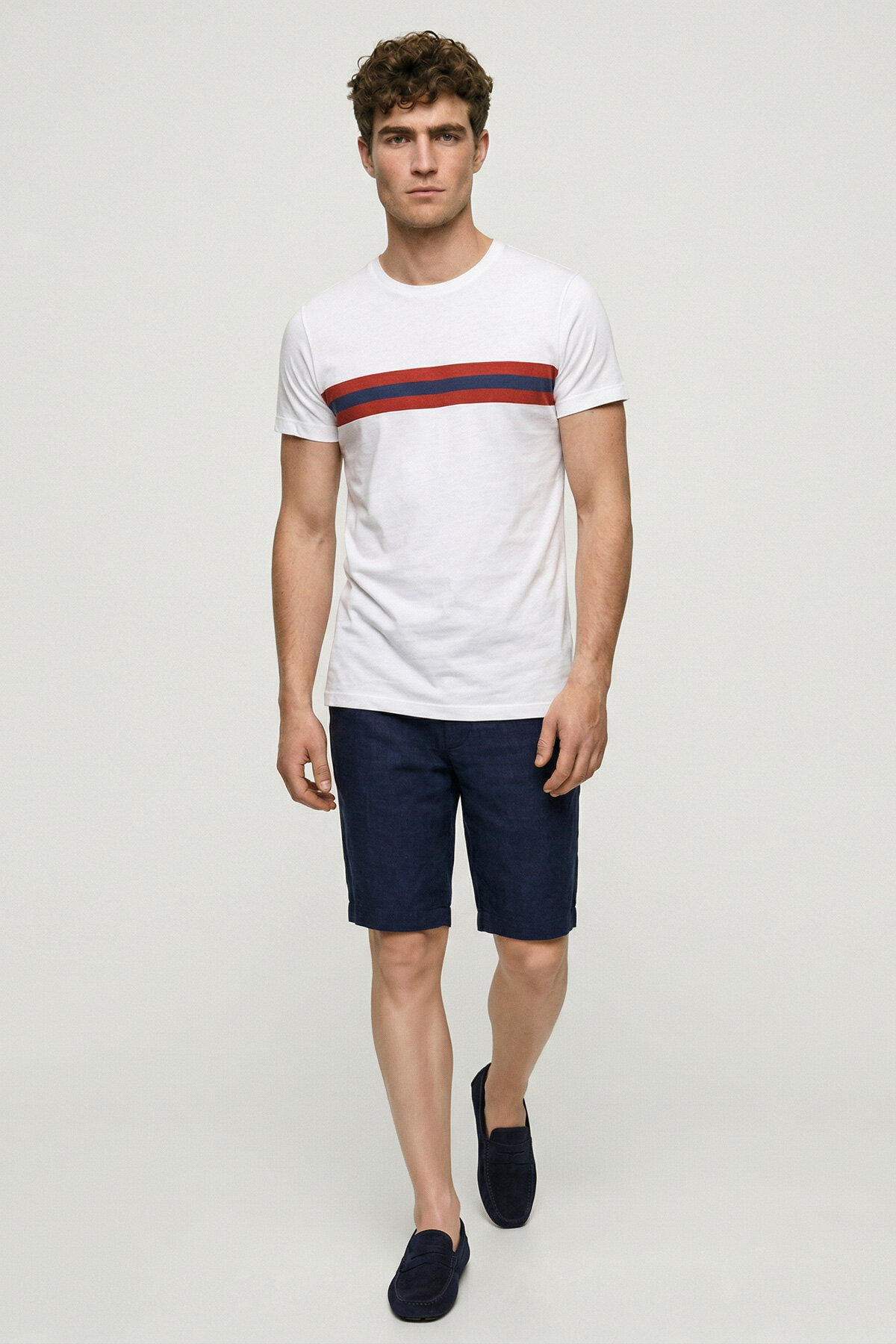 White 100% Cotton Printed T-shirt - 5