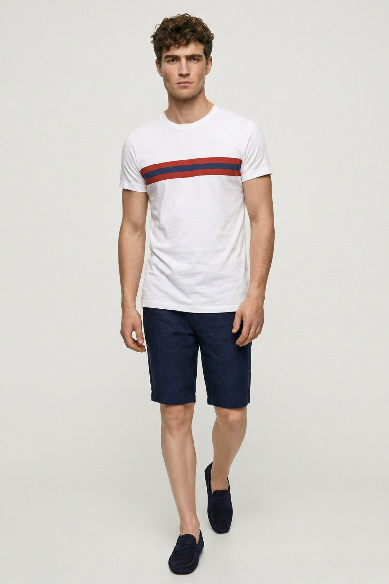 White 100% Cotton Printed T-shirt - 5