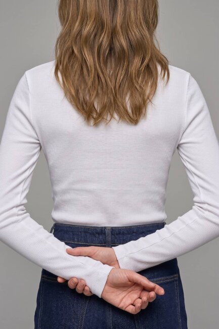 Beyaz %100 Pamuk Sweatshirt - 5