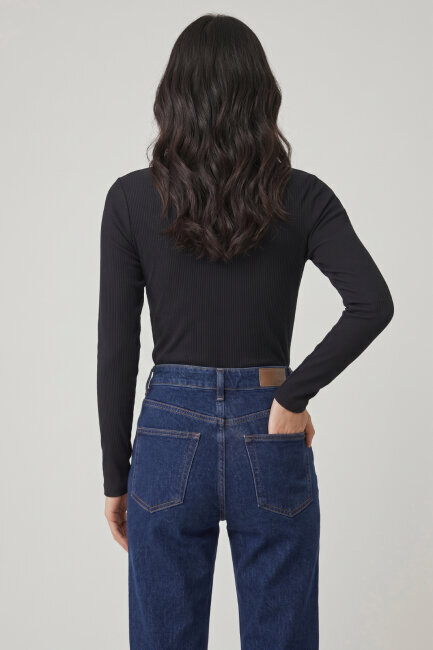 Siyah %100 Pamuk Basic Sweatshirt - 5