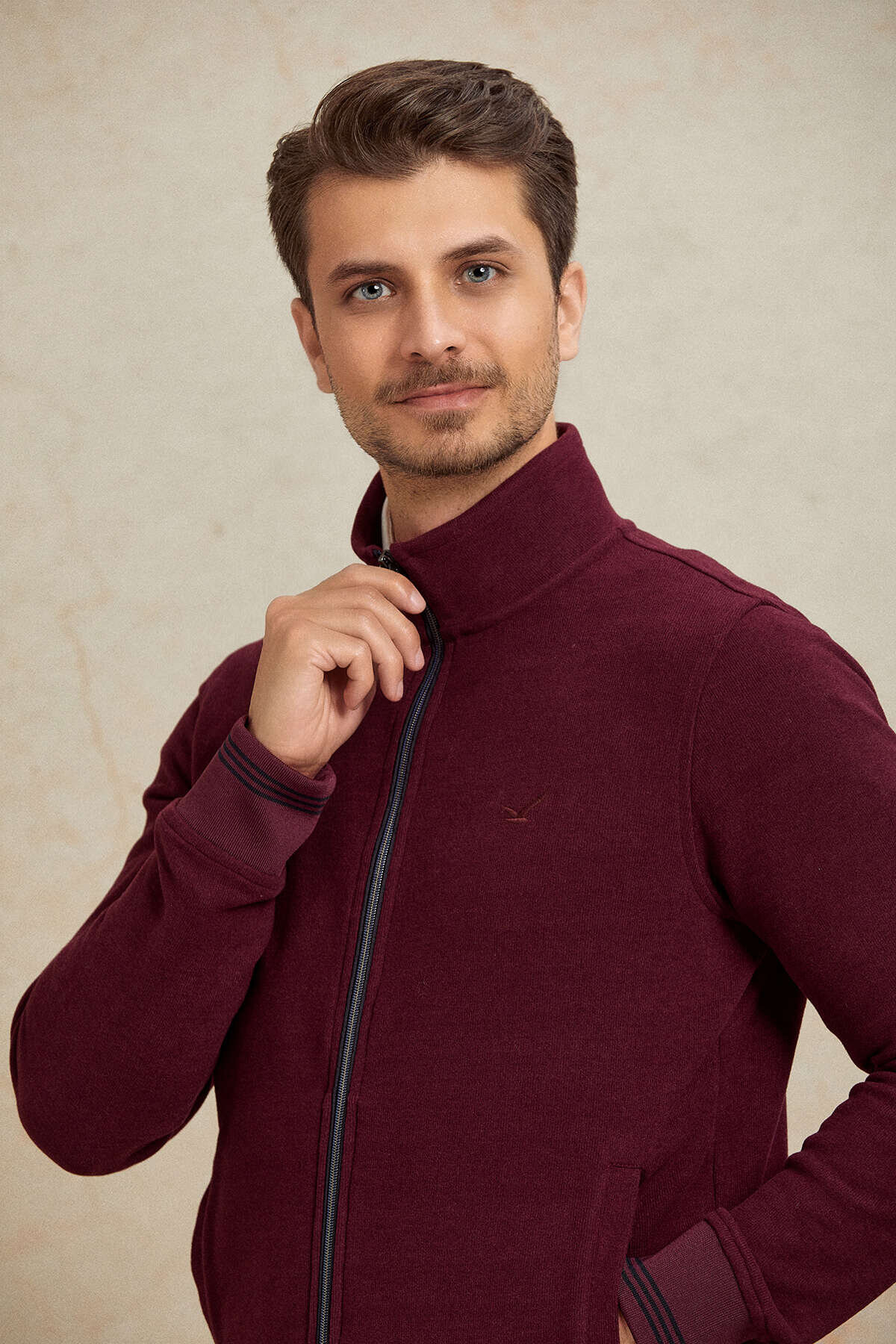 Bordo Pamuklu Sweatshirt - 5