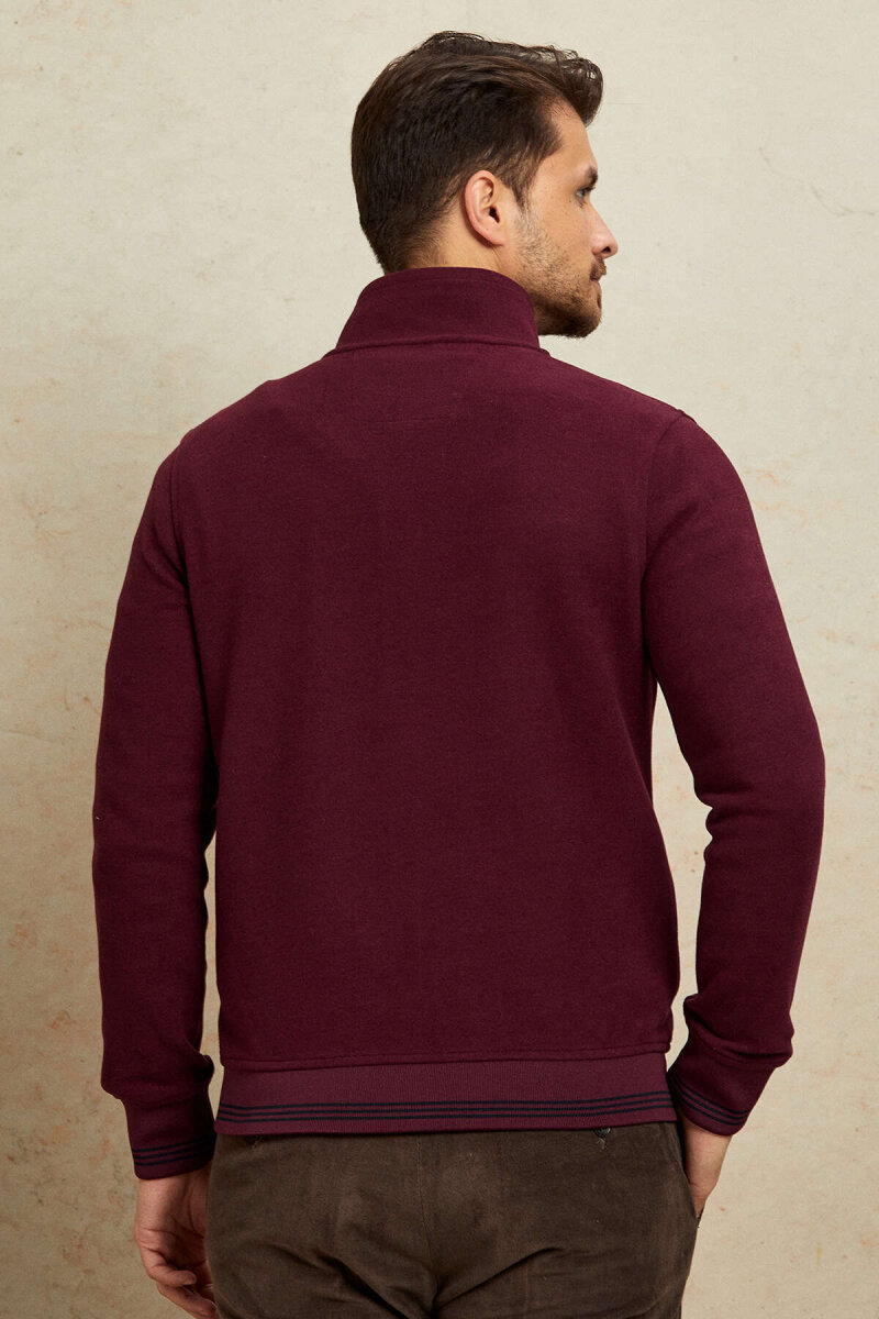 Bordo Pamuklu Sweatshirt - 6