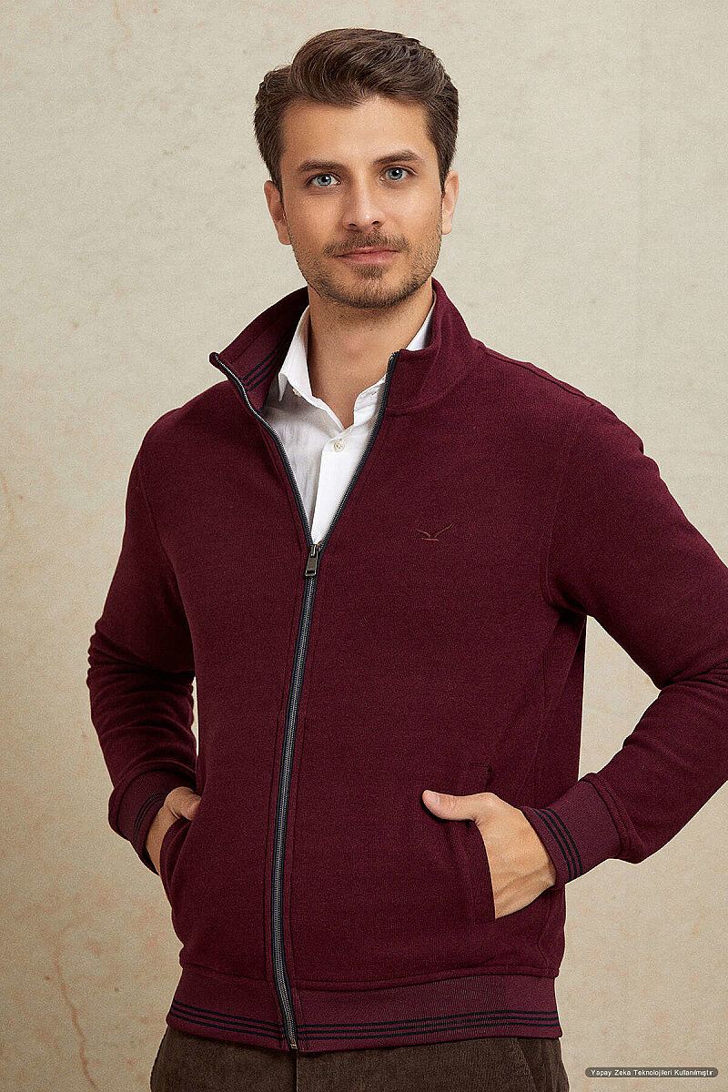 Bordo Pamuklu Sweatshirt (1)