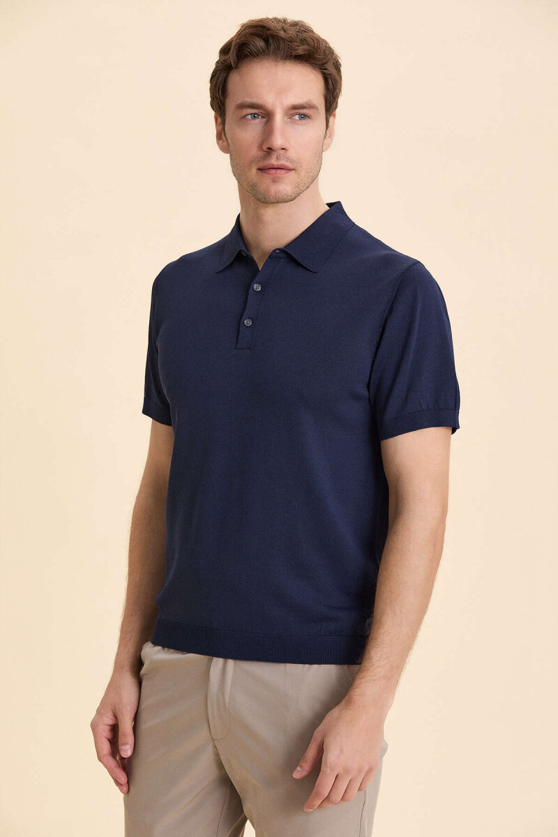 Navy Blue Polo Jersey - 4