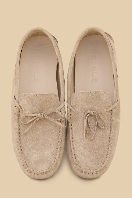 Bej %100 Deri Loafer Ayakkabı - 2