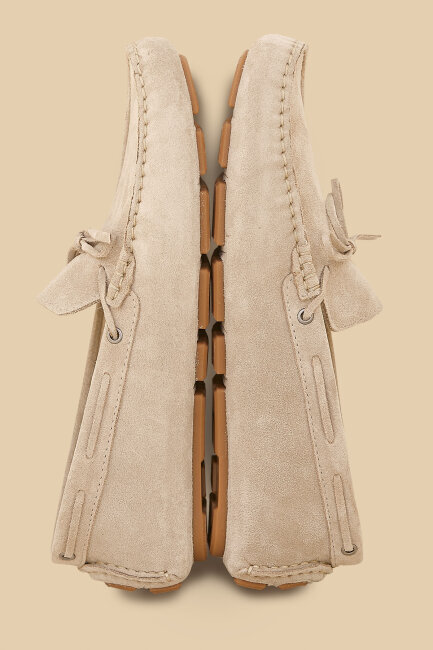 Bej %100 Deri Loafer Ayakkabı - 3