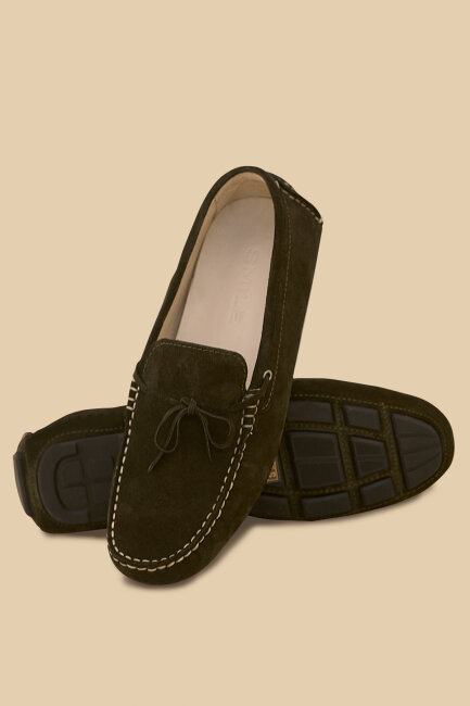 Haki %100 Deri Loafer Ayakkabı 