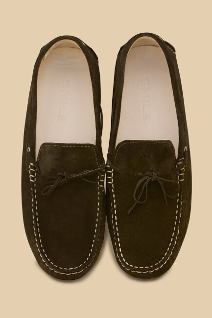 Haki %100 Deri Loafer Ayakkabı - 2