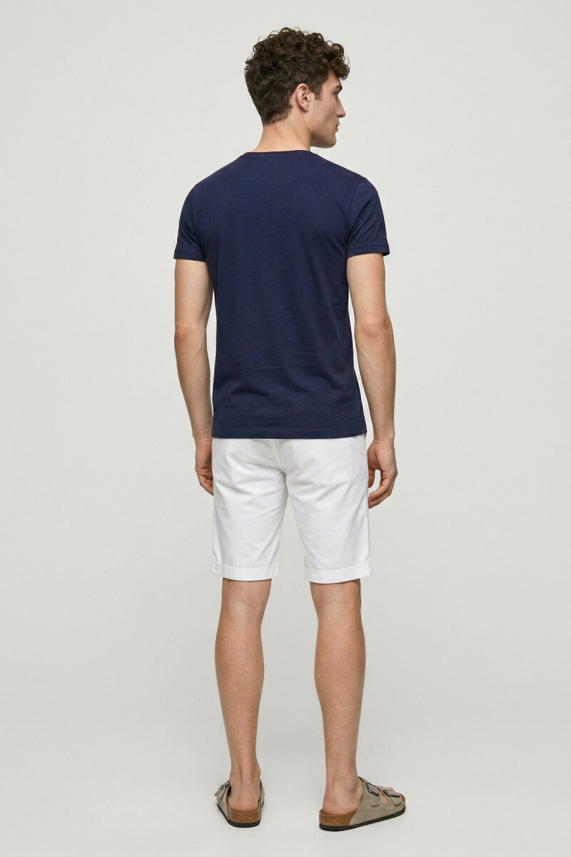 Navy Blue 100% Cotton Printed T-shirt - 6