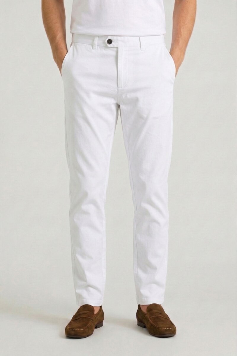 Beyaz Pamuklu Pantolon - 1