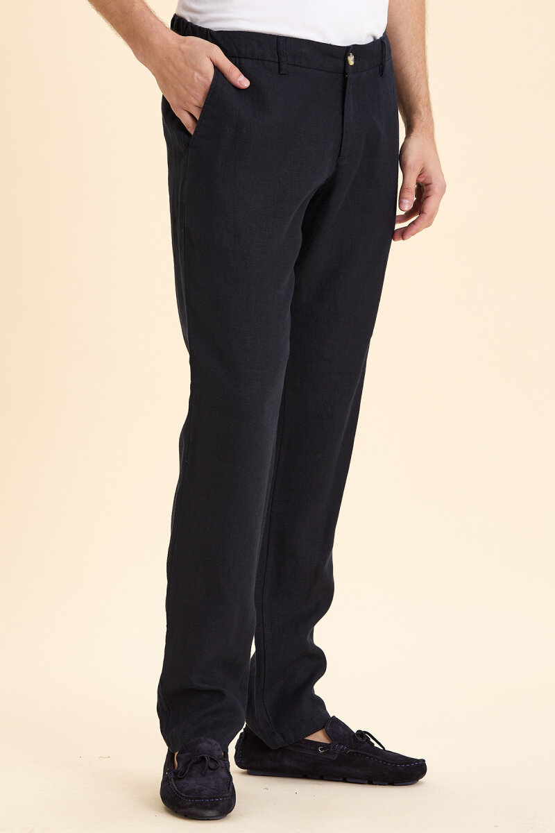 Lacivert Pamuklu Pantolon - 3