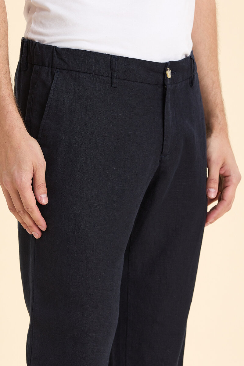 Lacivert Pamuklu Pantolon - 4