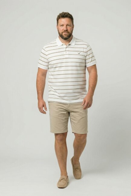 Beyaz %100 Pamuk Büyük Beden Polo Tişört (1)