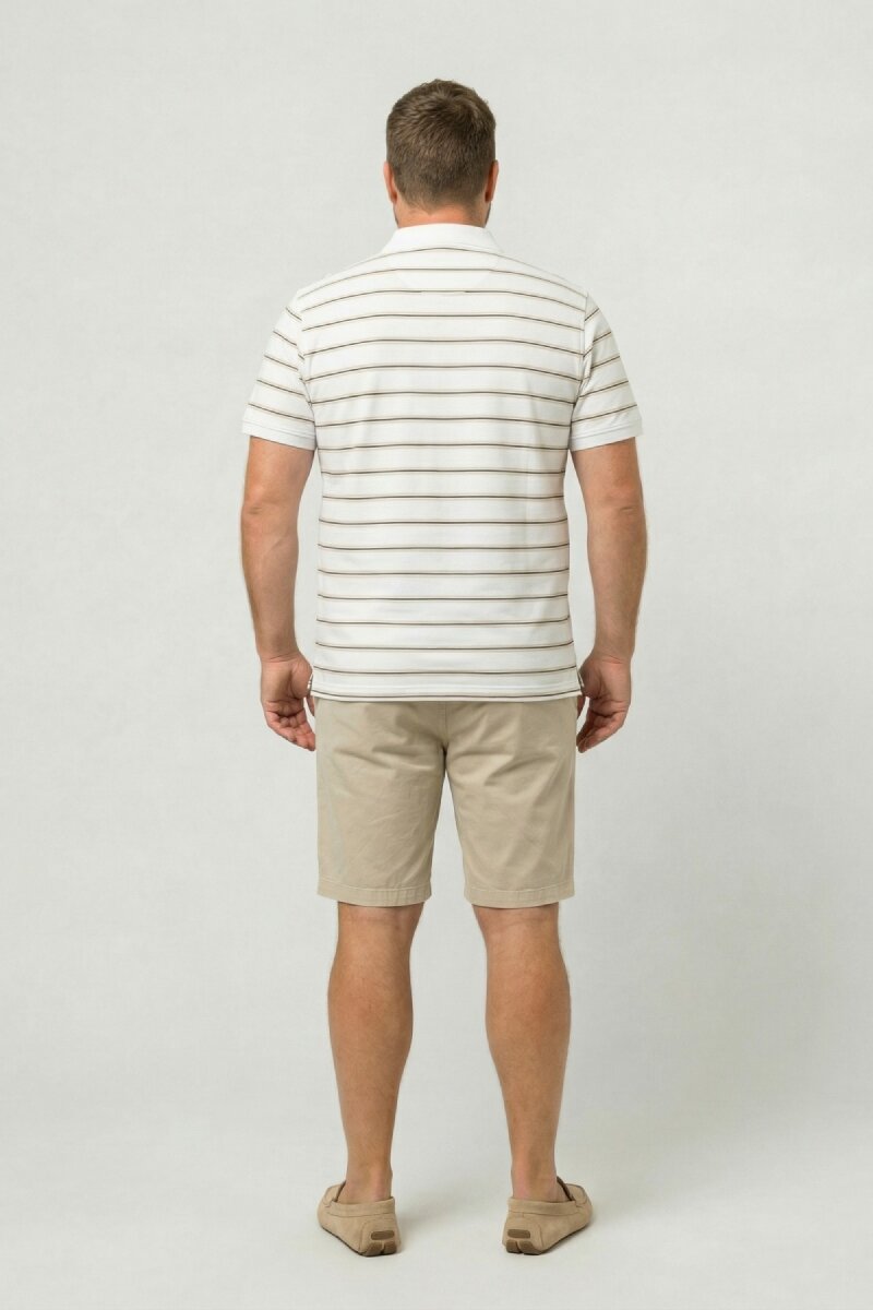 Beyaz %100 Pamuk Büyük Beden Polo Tişört - 6