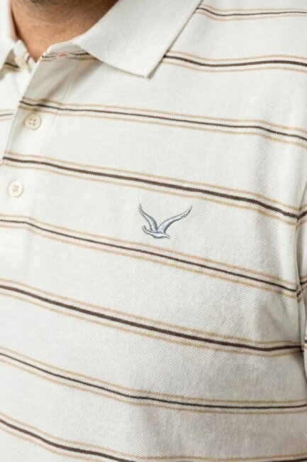 Beyaz %100 Pamuk Büyük Beden Polo Tişört - 3