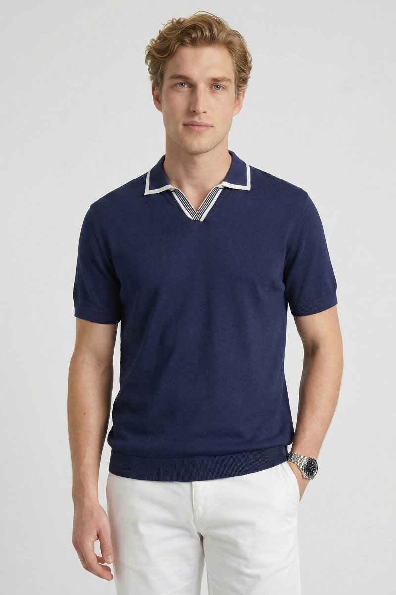 Navy Blue Polo Jersey - 1
