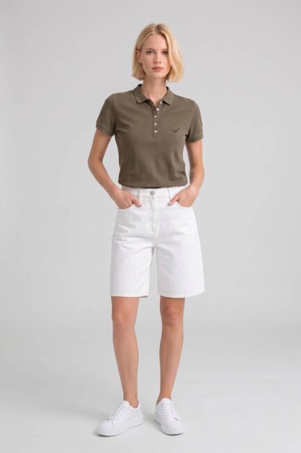 Kahverengi %100 Pamuk Polo Tişört - 4