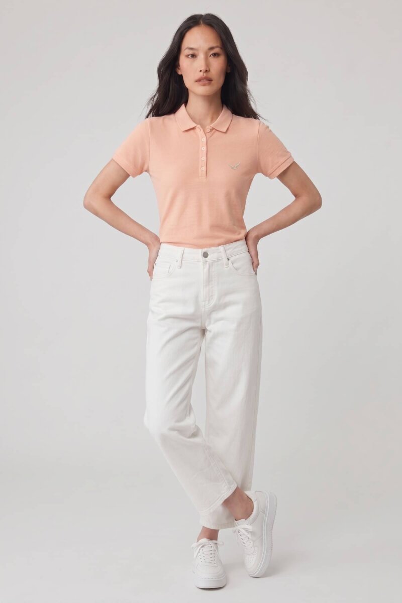 Turuncu %100 Pamuk Polo Tişört - 2