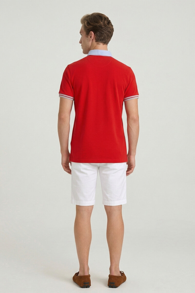 Red 100% Cotton Polo Shirt - 6