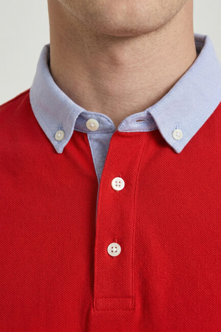 Red 100% Cotton Polo Shirt - 3