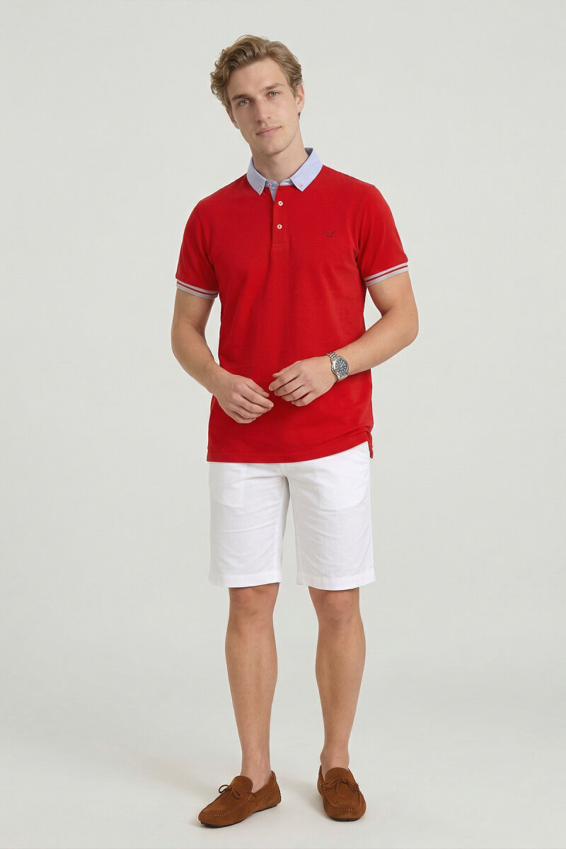 Red 100% Cotton Polo Shirt (1)