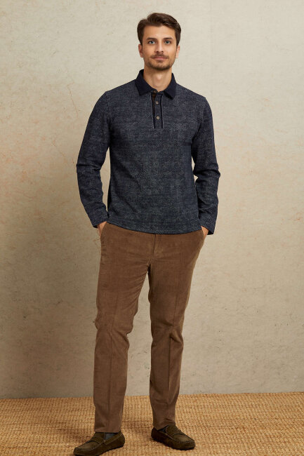 Navy Polo Sweatshirt - 3