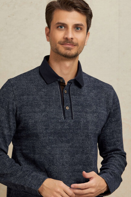 Navy Polo Sweatshirt - 5