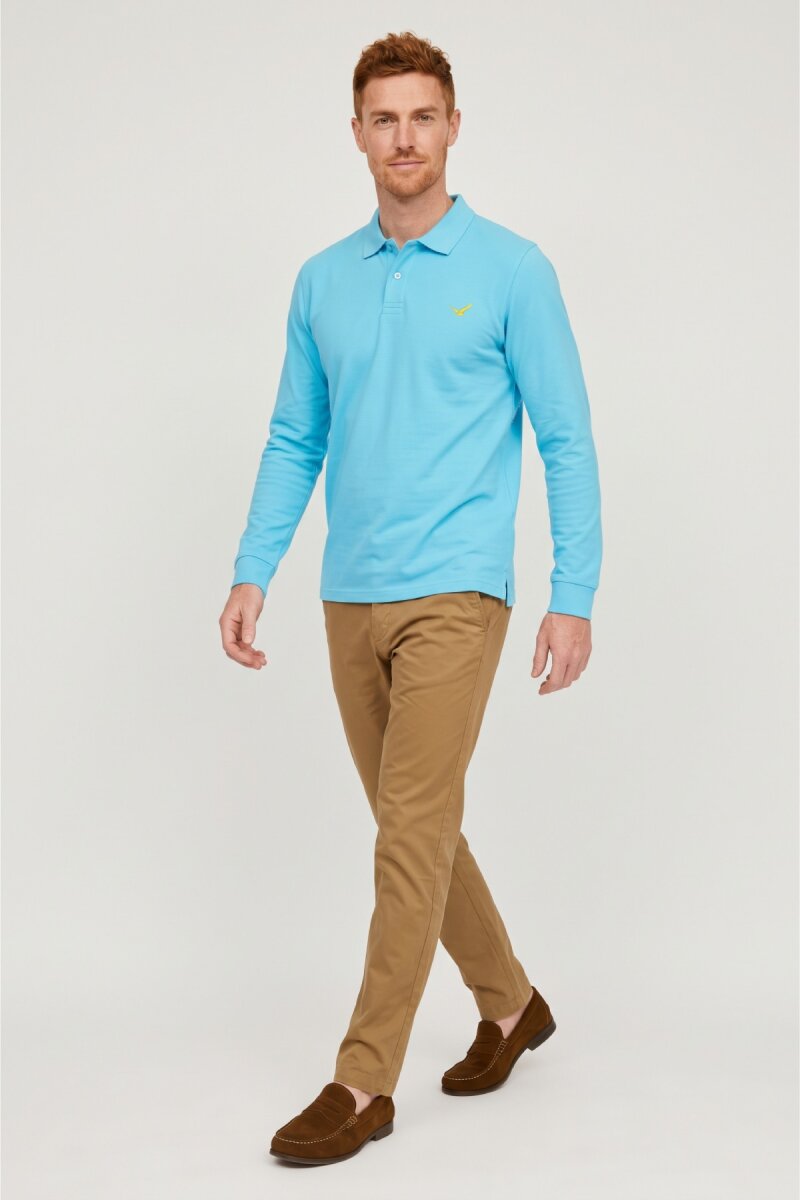 Turquoise 100% Cotton Polo Sweatshirt (1)
