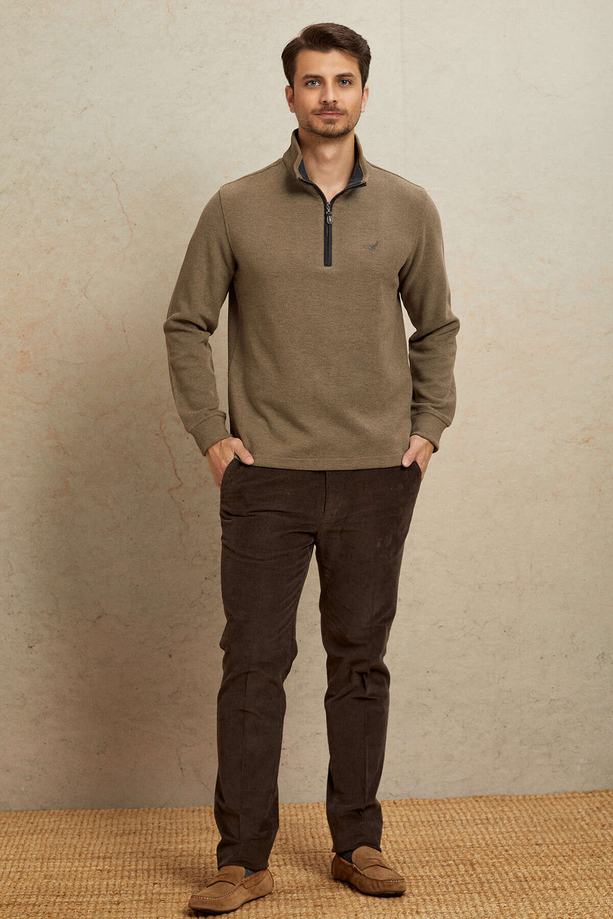 Bej Pamuklu Sweatshirt - 3