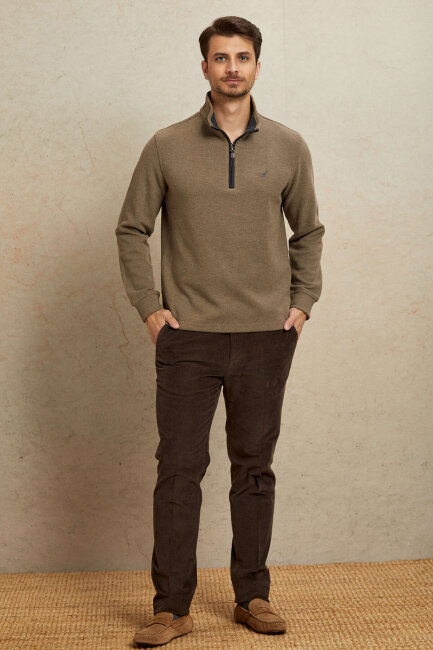 Bej Pamuklu Sweatshirt - 3