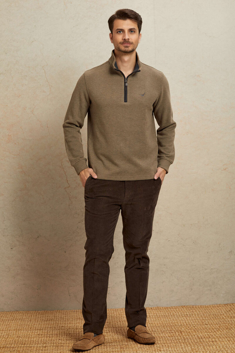 Bej Pamuklu Sweatshirt - 3