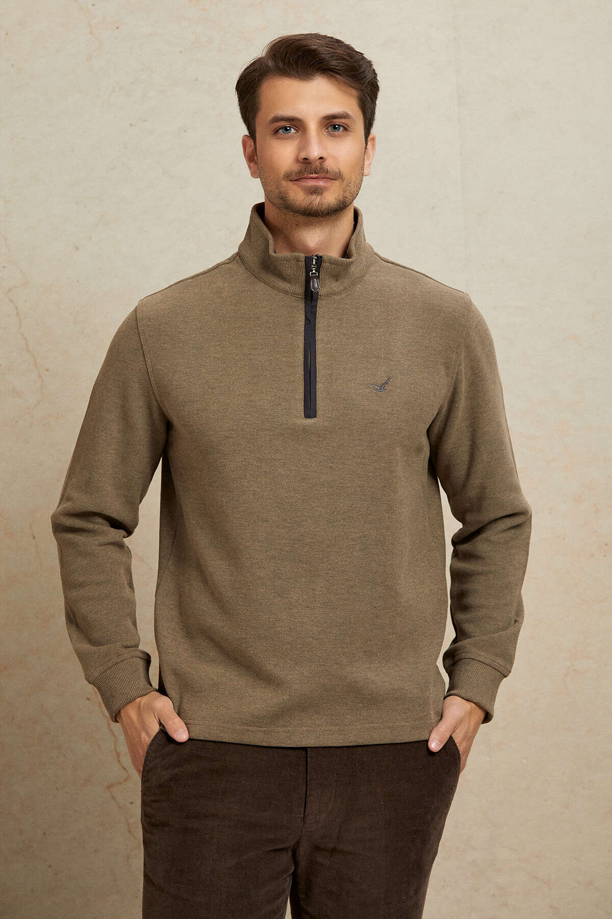 Bej Pamuklu Sweatshirt - 5