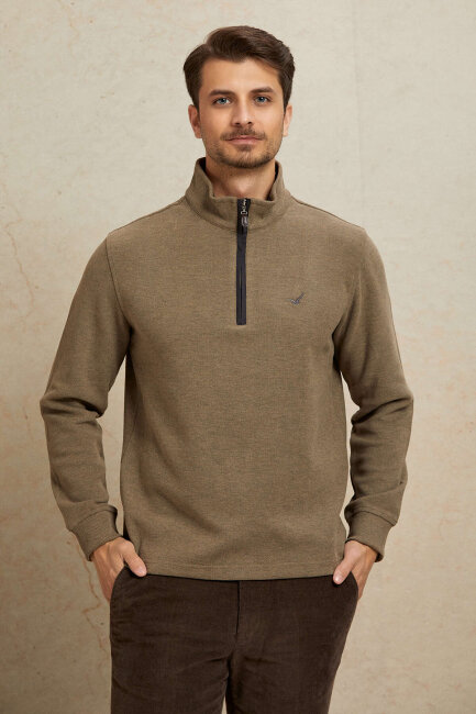 Bej Pamuklu Sweatshirt - 5