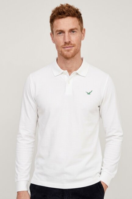White 100% Cotton Polo Sweatshirt - 1