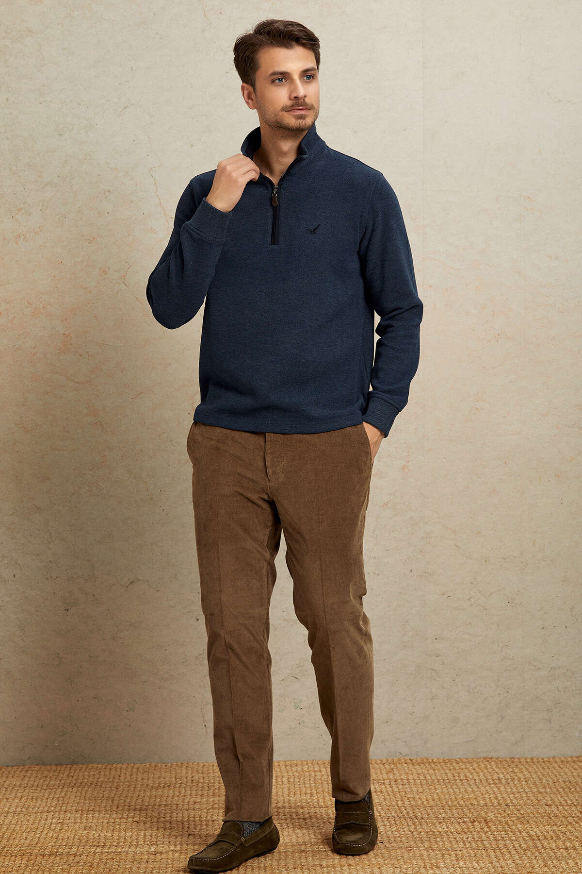 Indigo Pamuklu Sweatshirt - 3