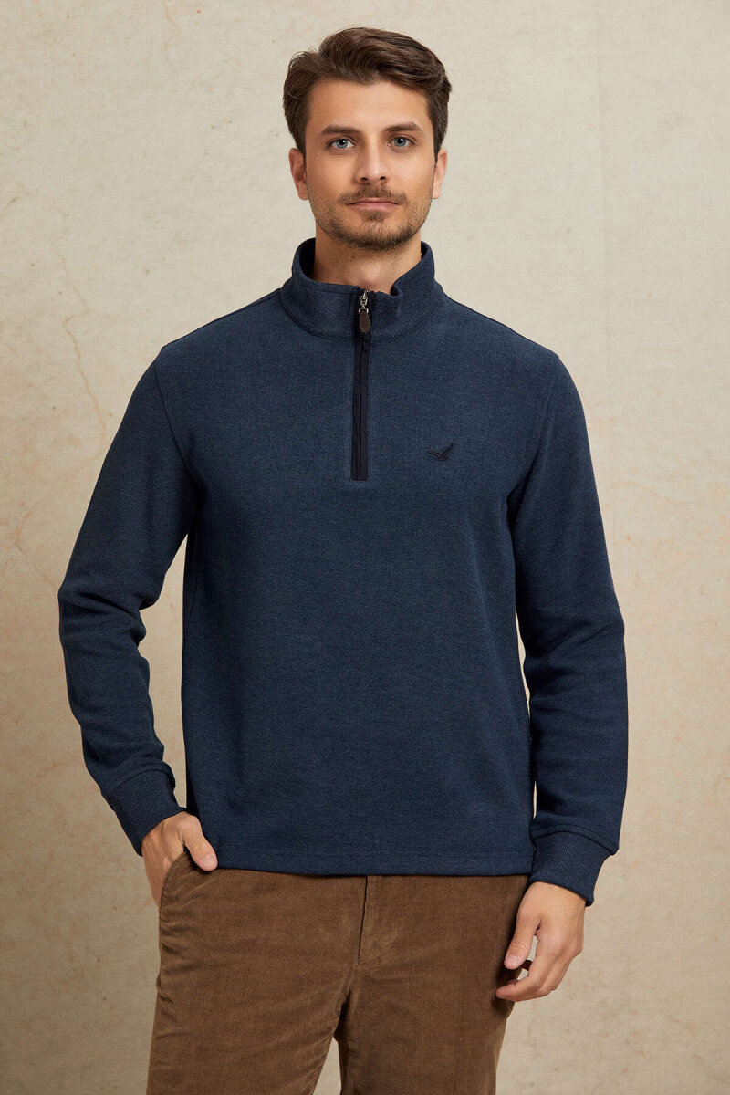 Indigo Pamuklu Sweatshirt - 4