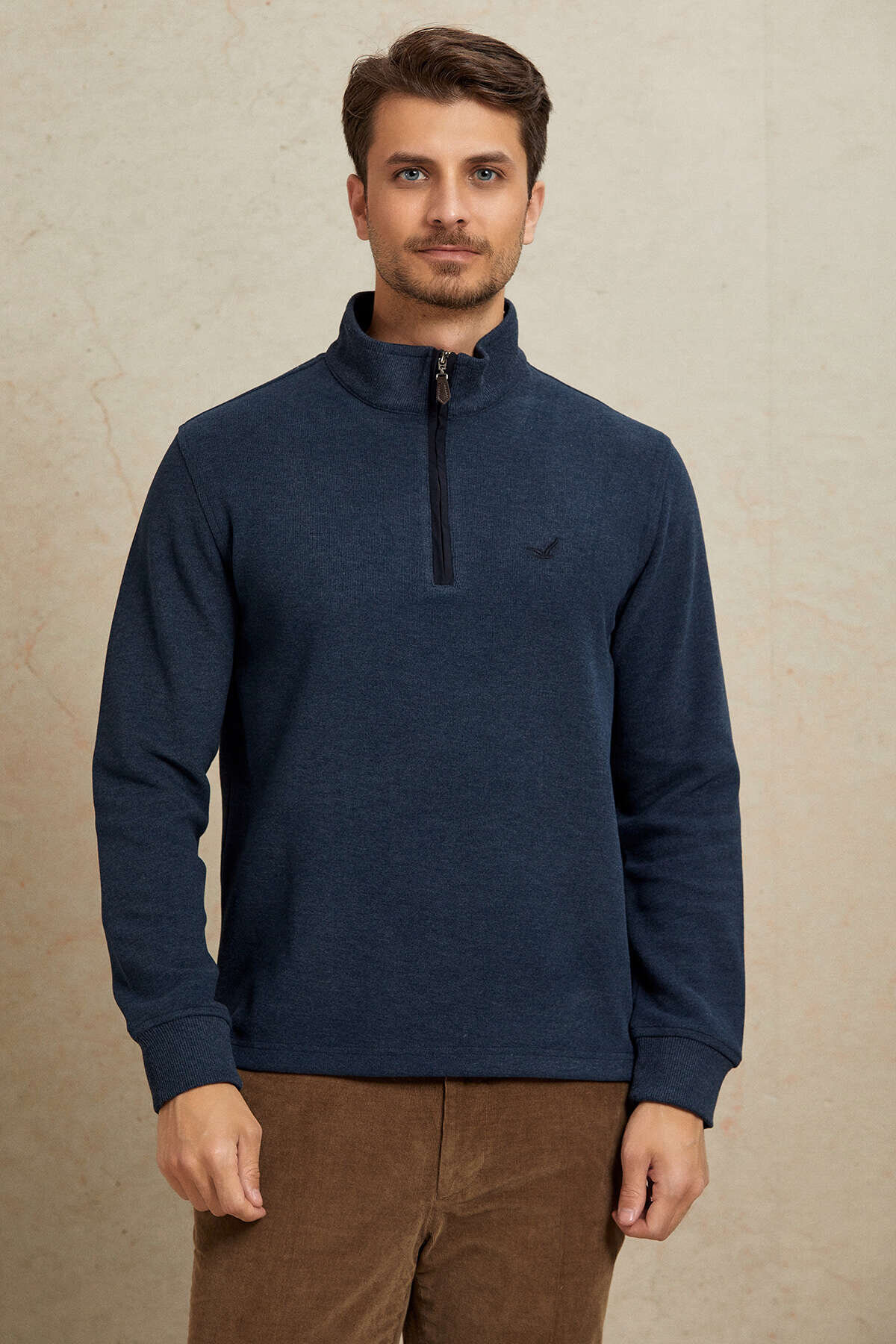 Indigo Pamuklu Sweatshirt - 5