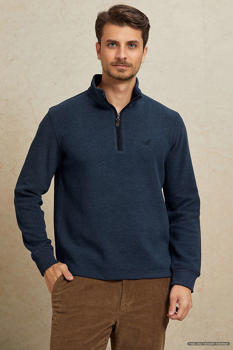 Indigo Pamuklu Sweatshirt (1)