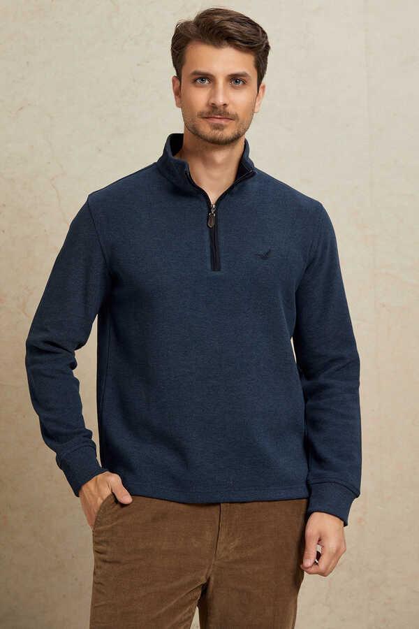 Indigo Pamuklu Sweatshirt