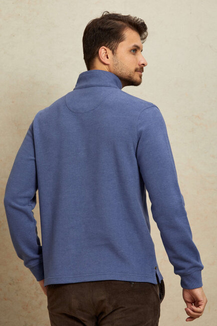 Mavi Pamuklu Sweatshirt - 6