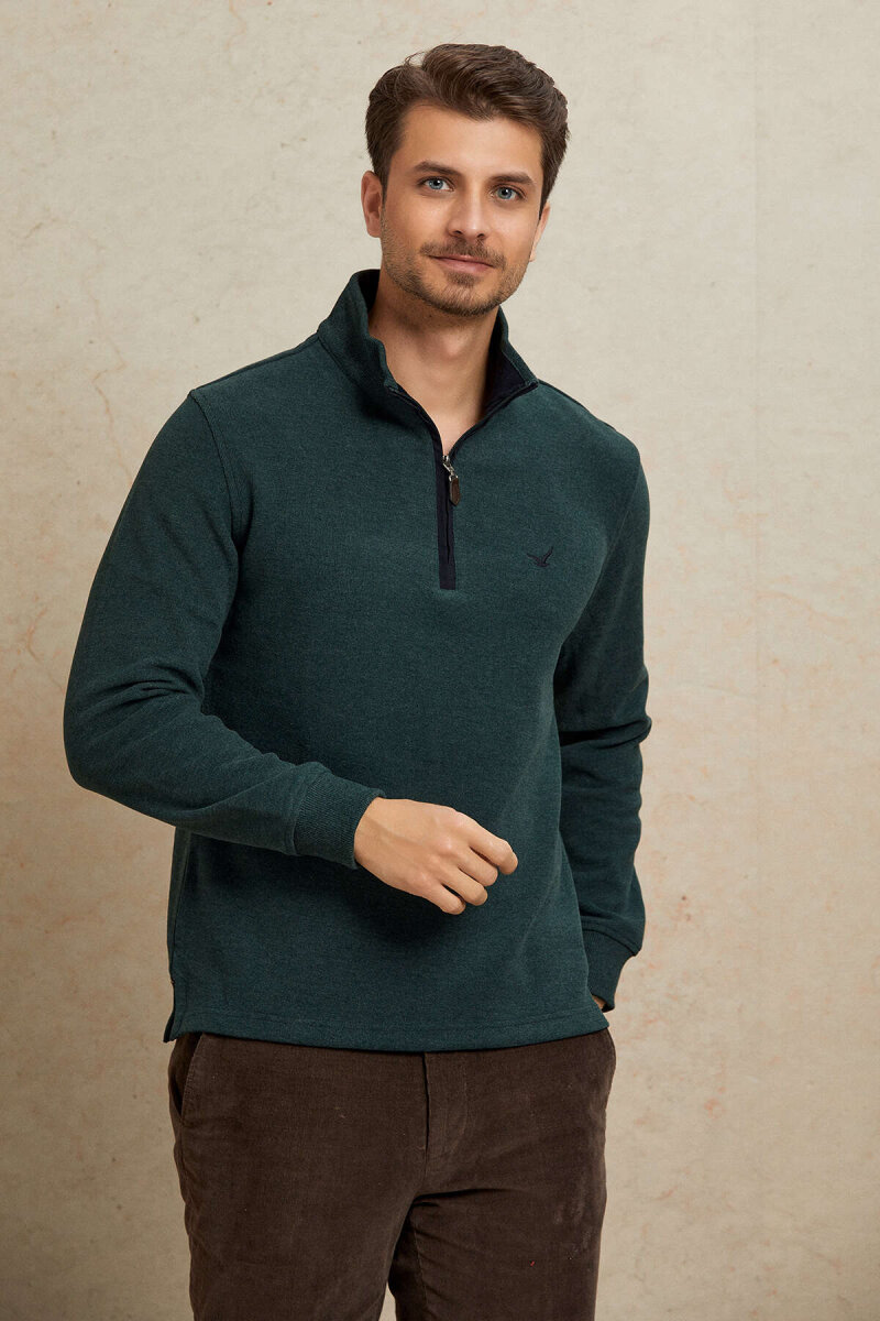 Yeşil Pamuklu Sweatshirt (1)