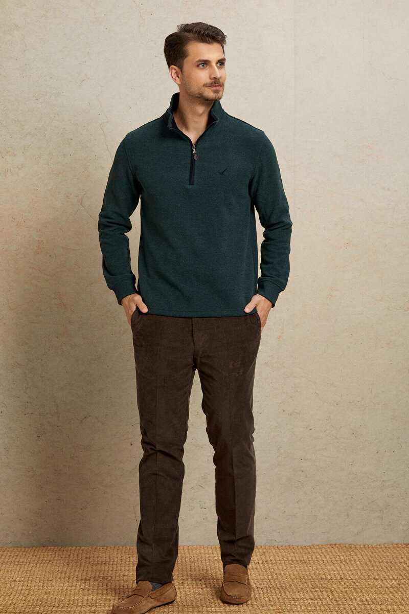 Yeşil Pamuklu Sweatshirt - 3