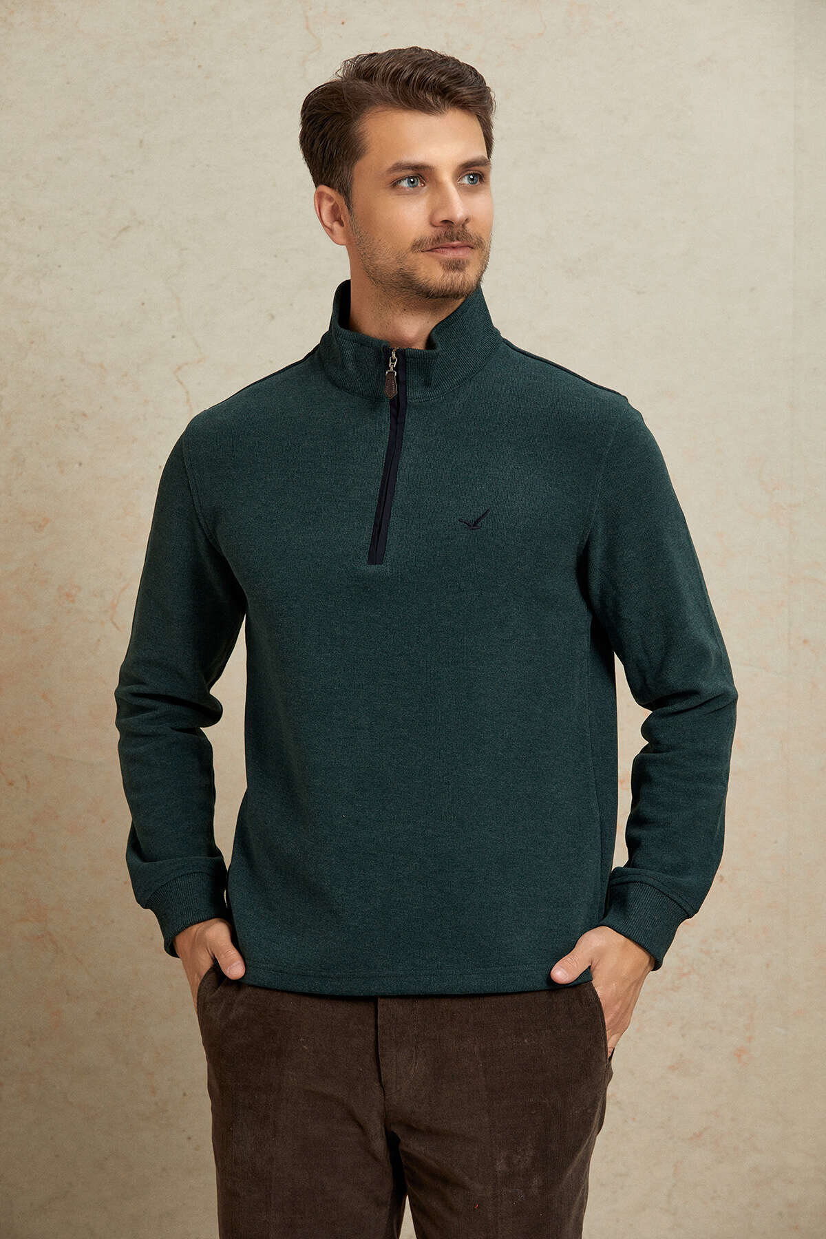 Yeşil Pamuklu Sweatshirt - 6