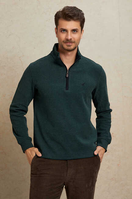 Yeşil Pamuklu Sweatshirt
