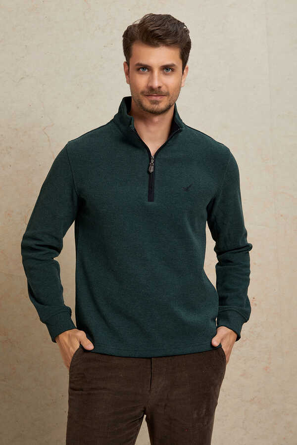 Yeşil Pamuklu Sweatshirt